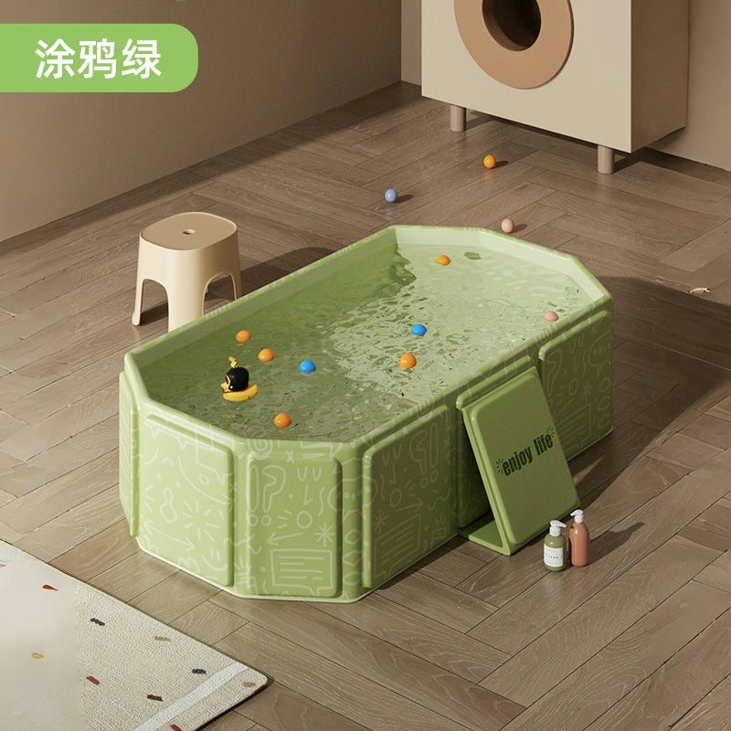 Jiasu Indoor Children And Infant Household Foldable Bathtub Baby Thickened Bathtub Extra Large And Long Bathtub - Image 1